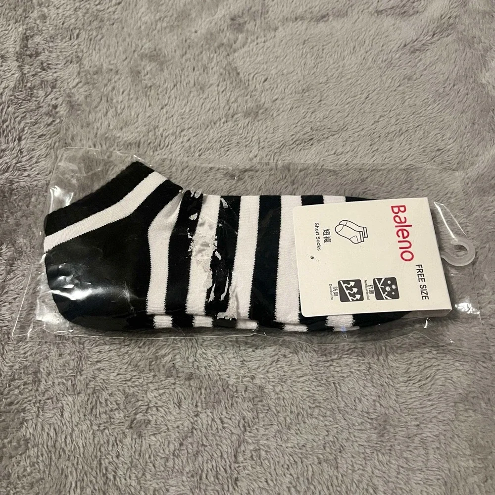 Baleno Antibacterial Short Striped Socks New 3 Pairs Sealed Free Fitting Size‎